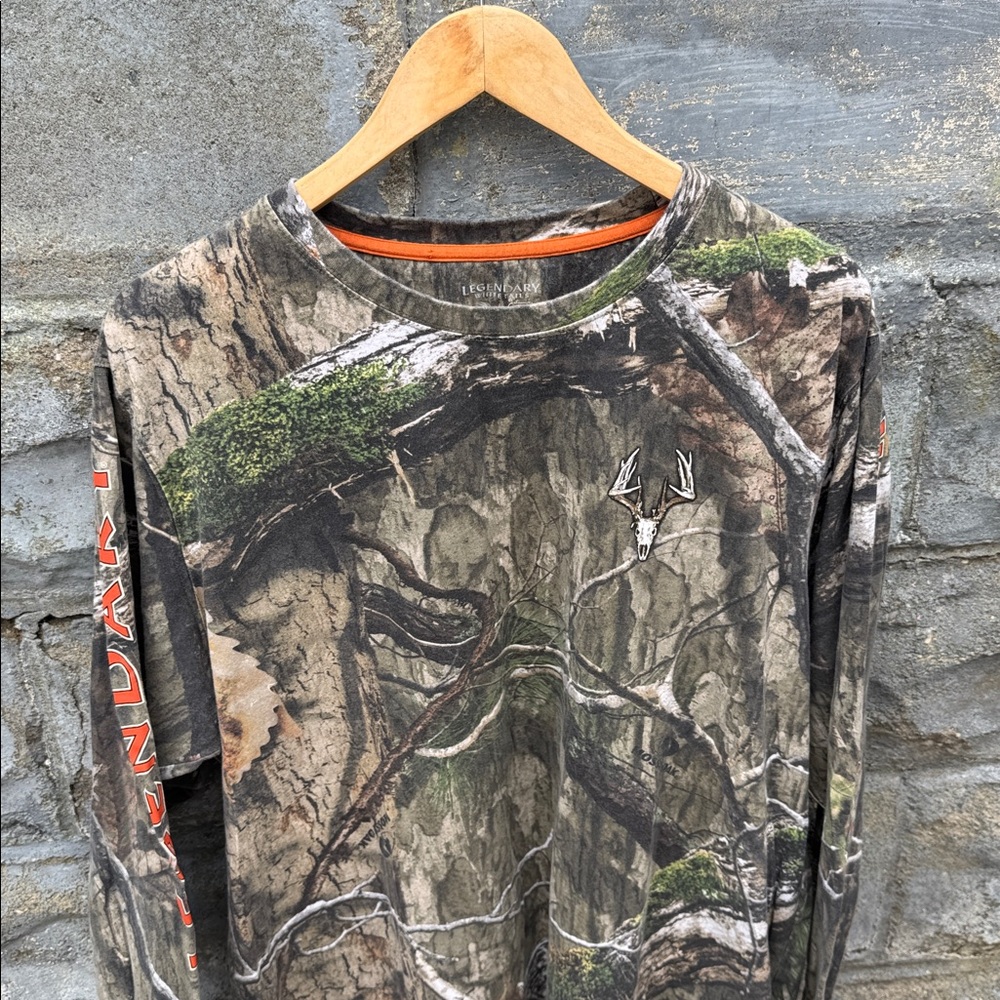Vtg camo long sleeve shirt xl Legendary Whitetails Mossy Oak Hunting Y2K